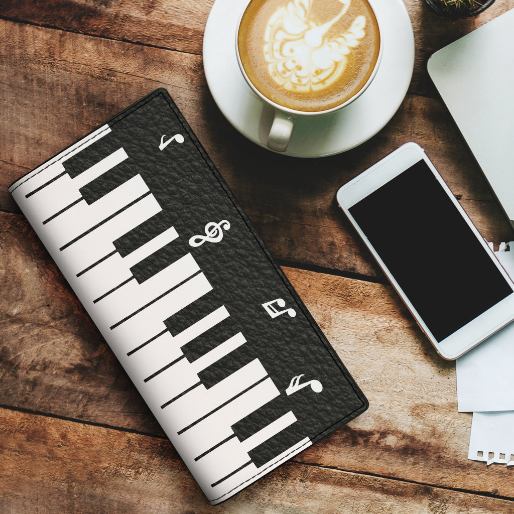 Piano Music Notes Leather Wallet