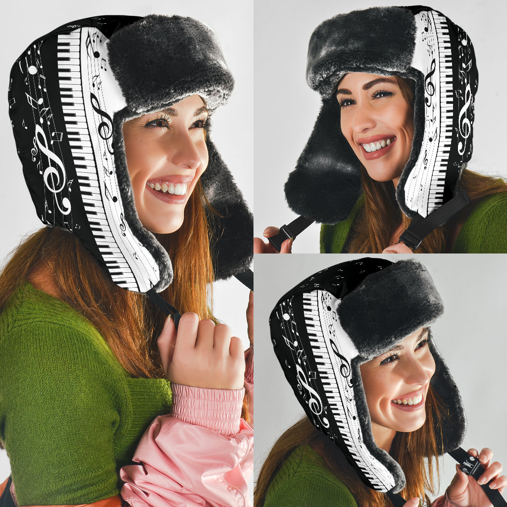 Piano Keys Musical Notes Trapper Hat