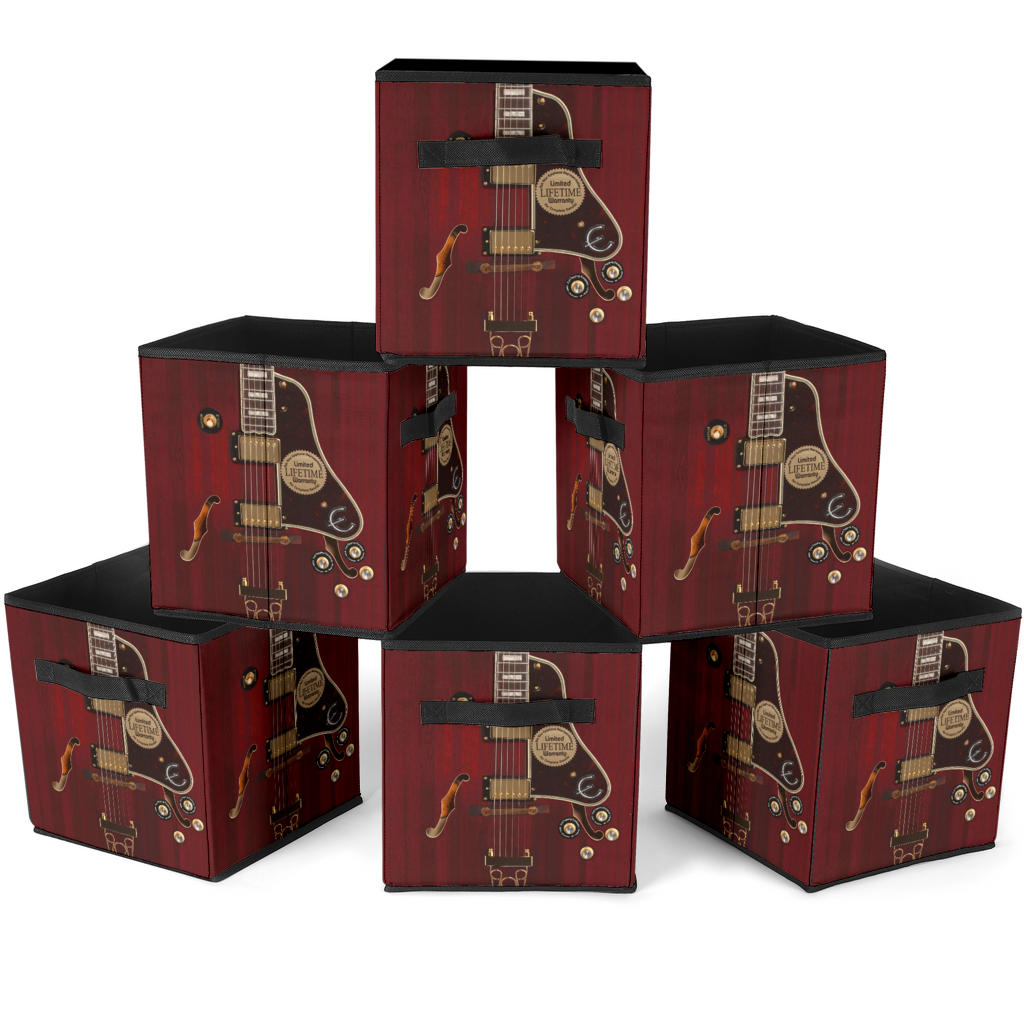 Red Electric Guitar Storage Cube