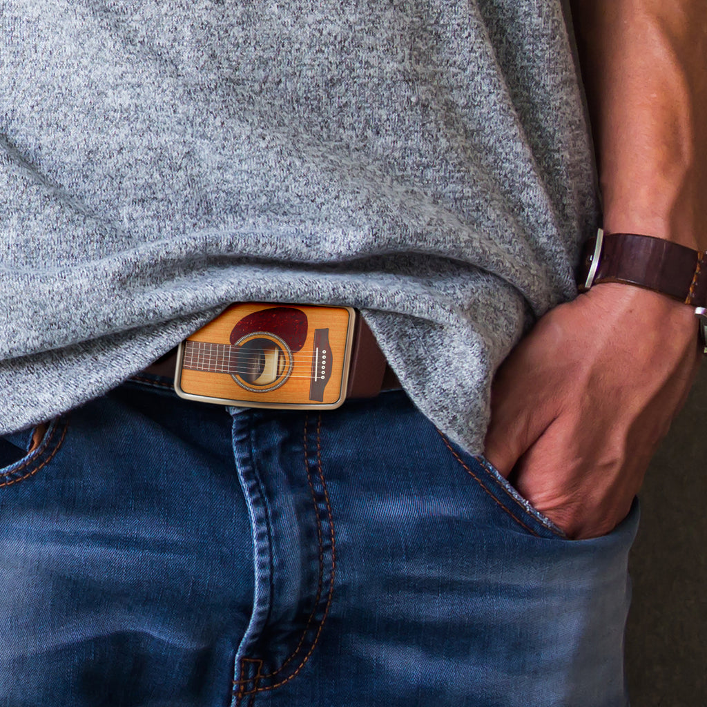 Wooden Guitar Belt Buckle
