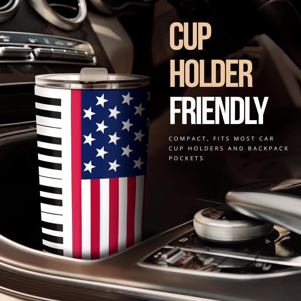 American Flag Piano Keys Tumbler - { shop_name }} - Review