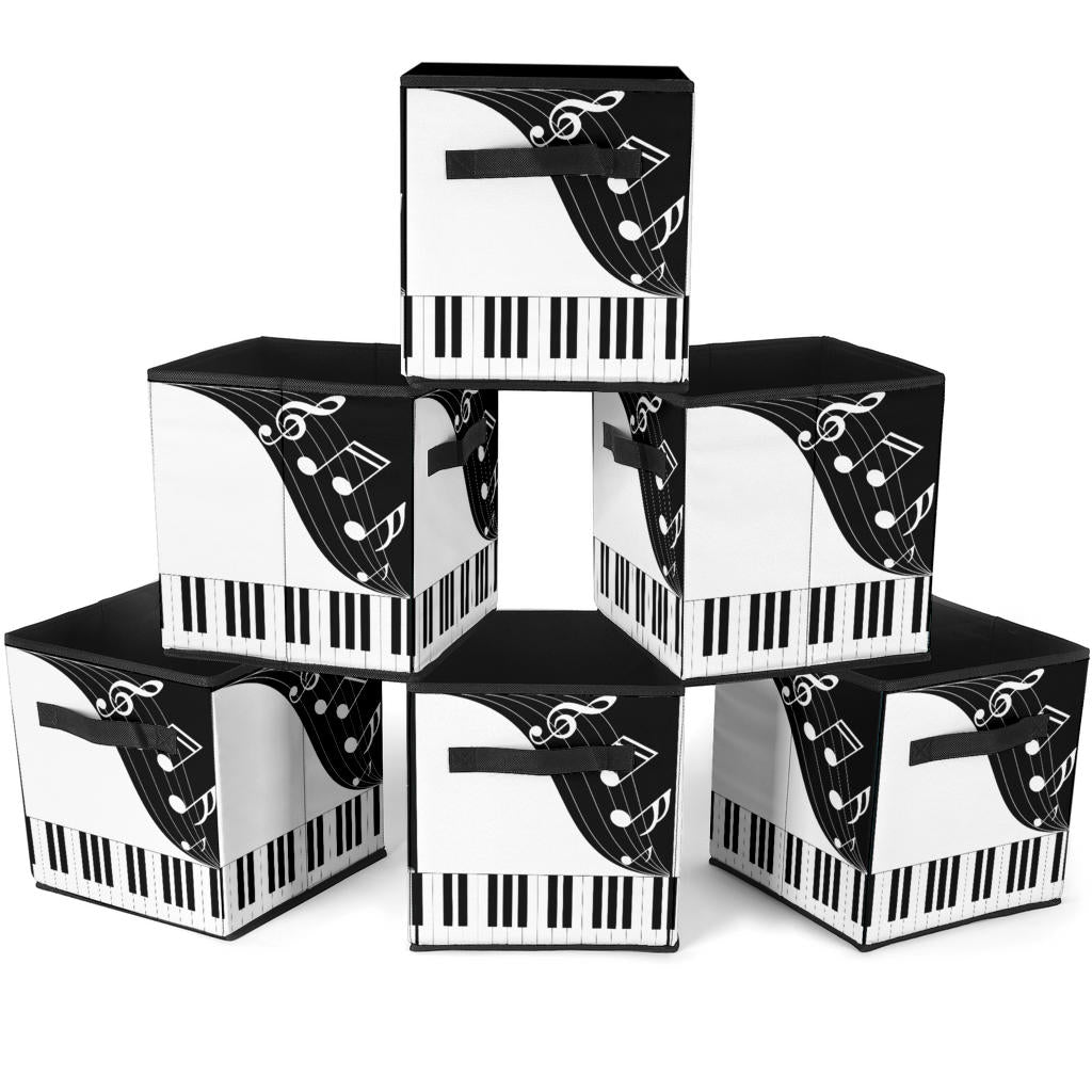 Piano Keys Music Notes Storage Cube