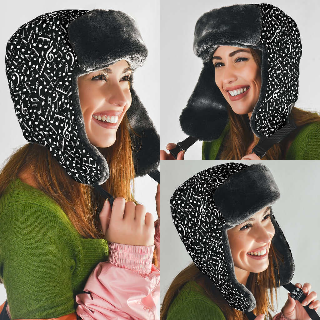 Music Notes Seamless Trapper Hat