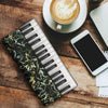 Piano Keys Floral Leather Wallet