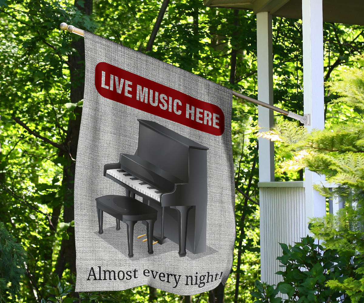 Grand Piano Live Music Flag