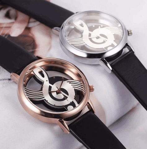 Unique Hollow Musical Note WristWatch