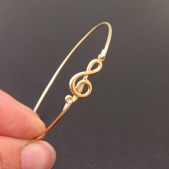 Treble Clef Bangle Bracelet - Artistic Pod