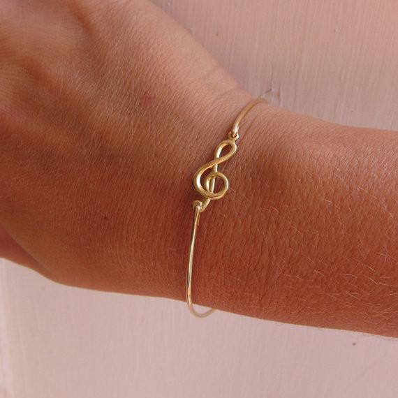 Treble Clef Bangle Bracelet - Artistic Pod