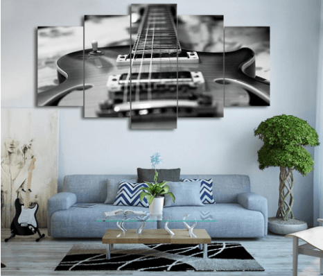 5 Pieces Monochrome Guitar Canvas Art - { shop_name }} - Review