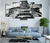 5 Pieces Monochrome Guitar Canvas Art