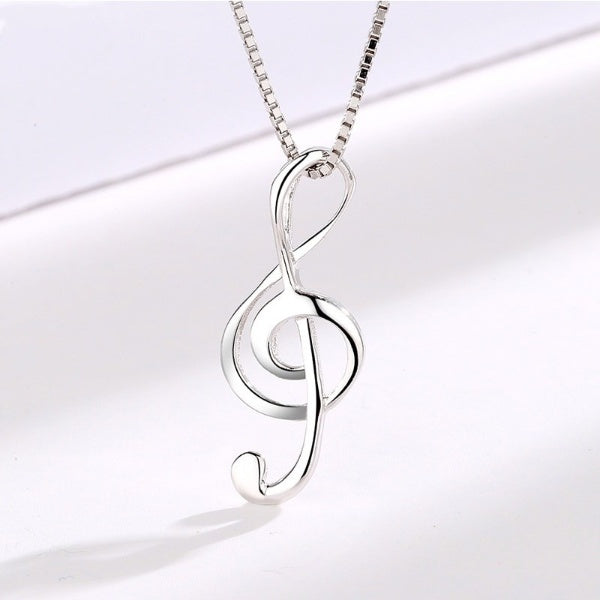Sterling Silver Musical Note Necklace