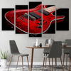 Red Guitar Print Canvas Art