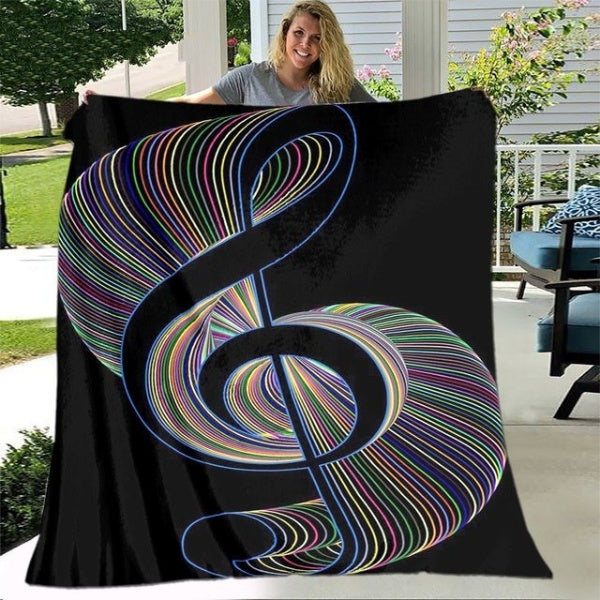3D Music Note Guitar Blanket