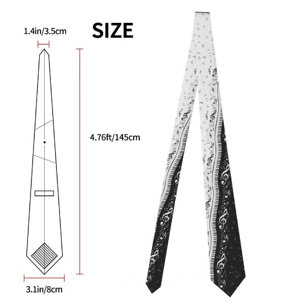 Music Note Piano Key Tie