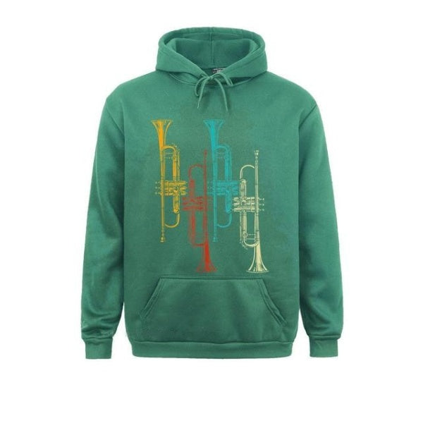 Retro Jazz Music Trumpet Hoodie
