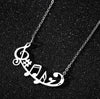 Silver-Gold Music Notes Necklace