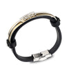 Music Note Gold Leather Bracelet