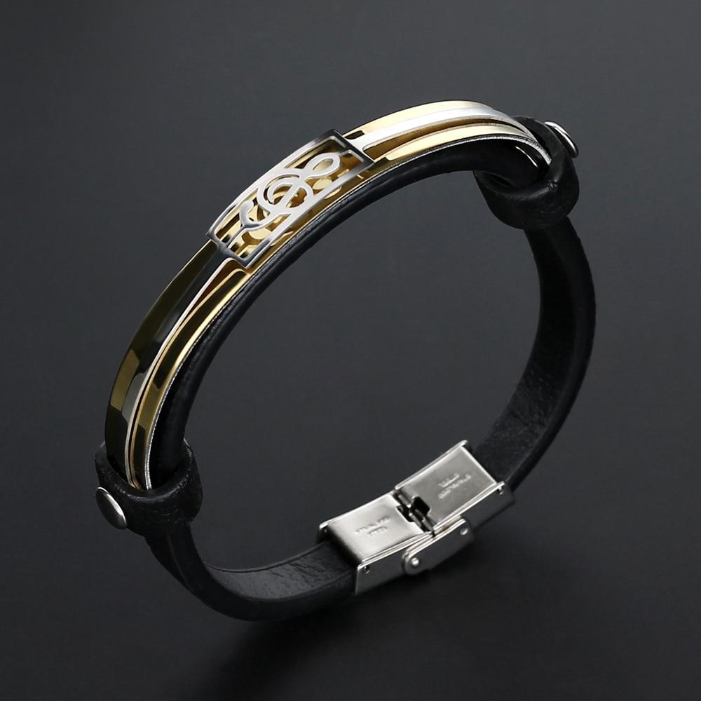 Free - Music Note Gold Leather Bracelet