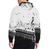 Piano Key and Music Notes Zip Hoodie