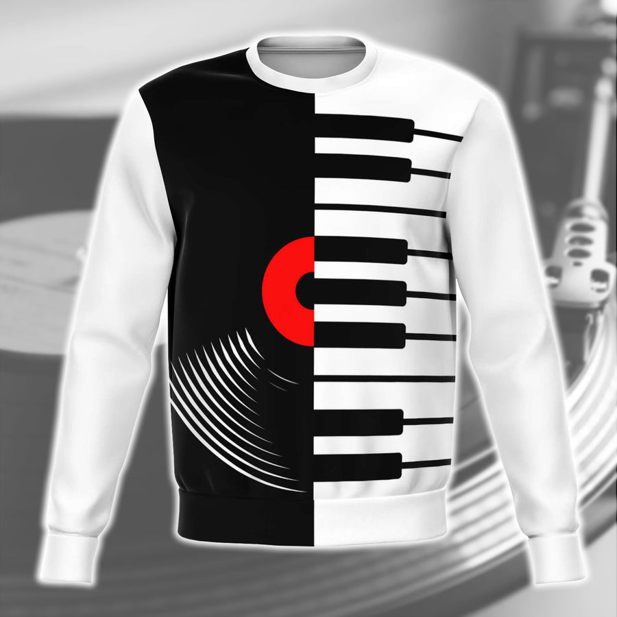 Piano Record White Sweatshirt