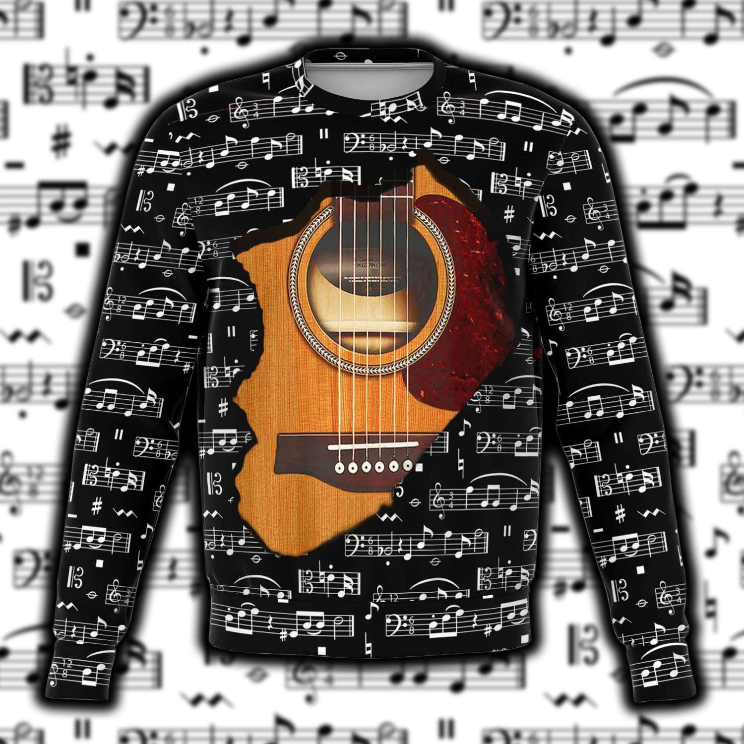 Wooden Guitar Inside Sweatshirt