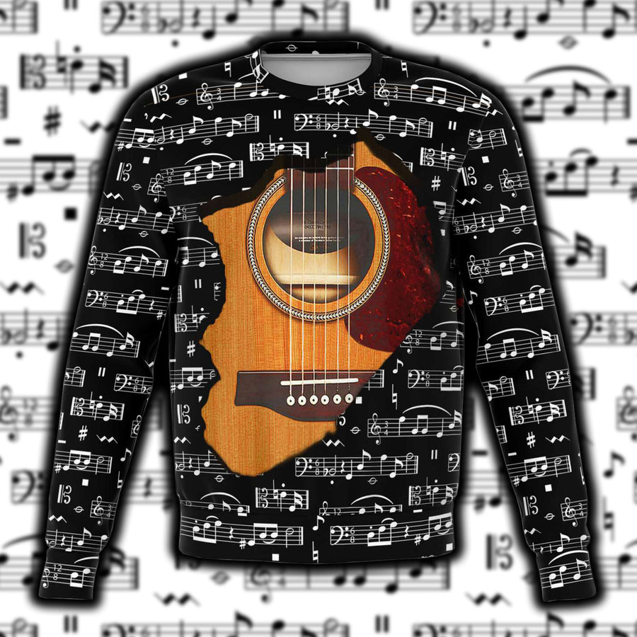 Wooden Guitar Inside Sweatshirt