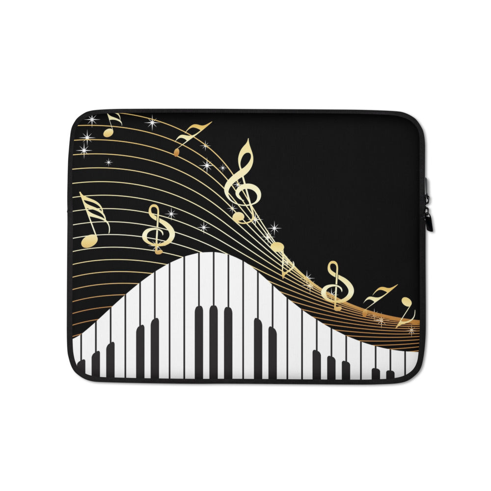 Piano Key With Music Notes Laptop Sleeve