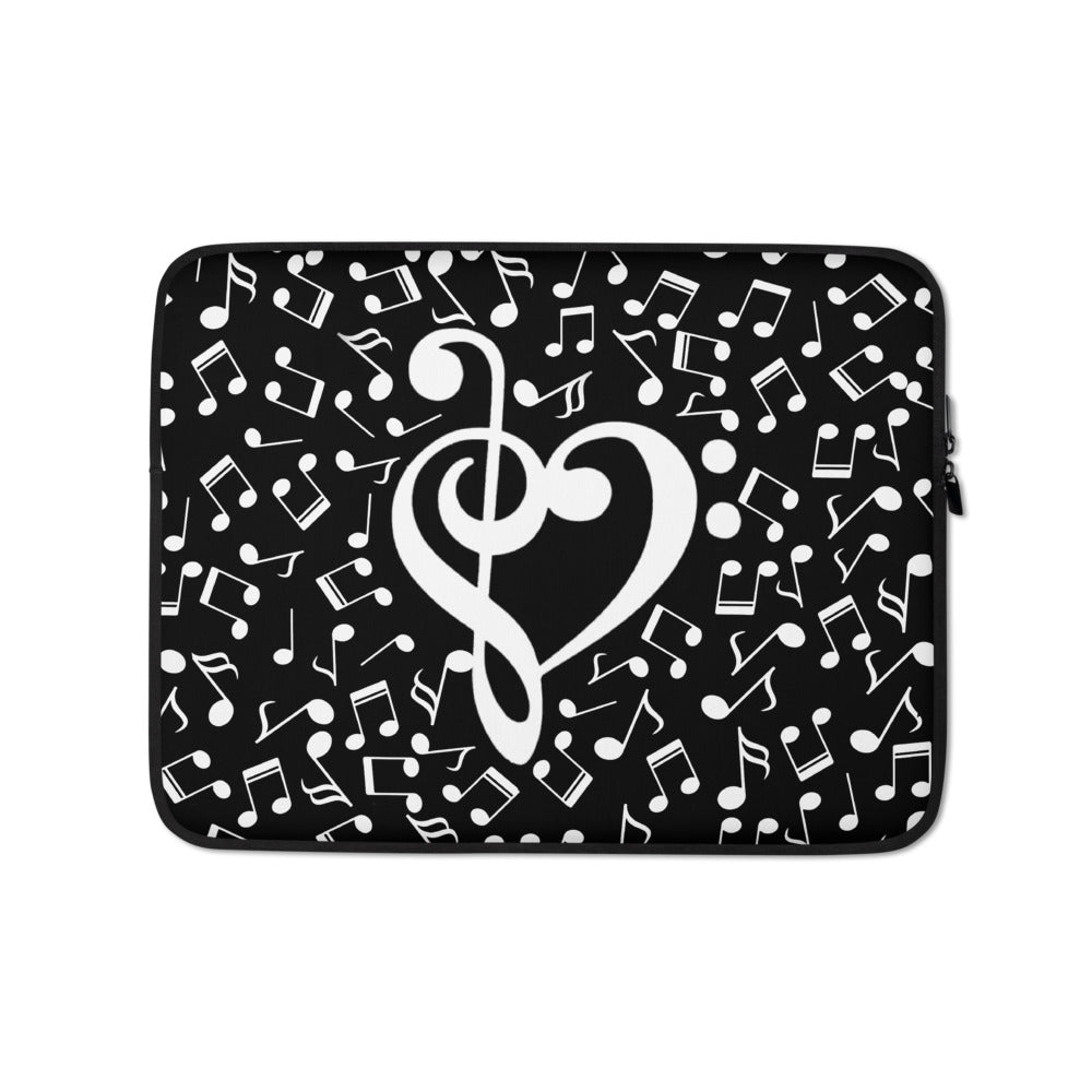 Musical Notes Heart Laptop Sleeve