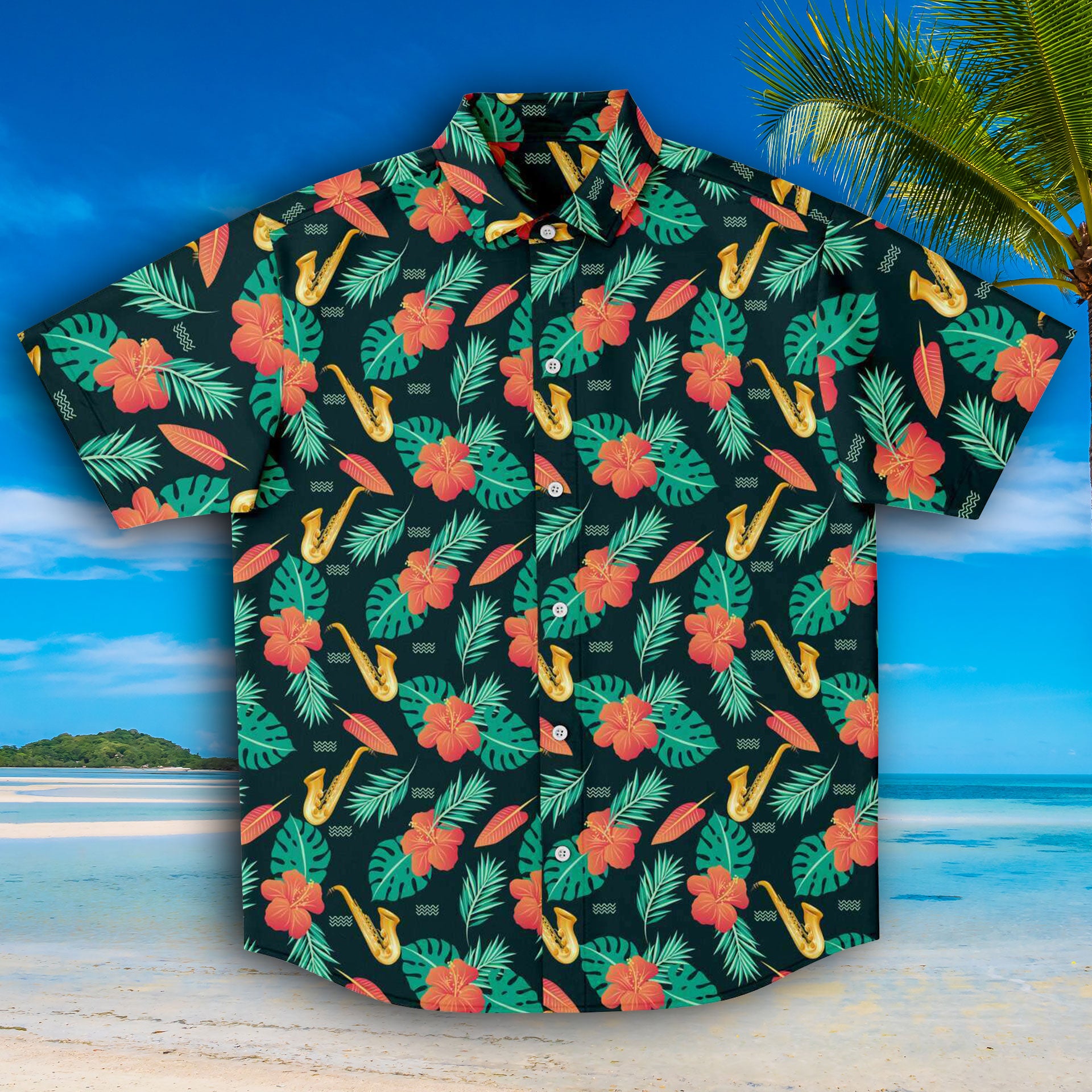 Saxophone Floral Short Sleeve