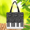 Music Notes Piano Tote Bag