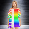 Rainbow Piano Off-Shoulder Dress