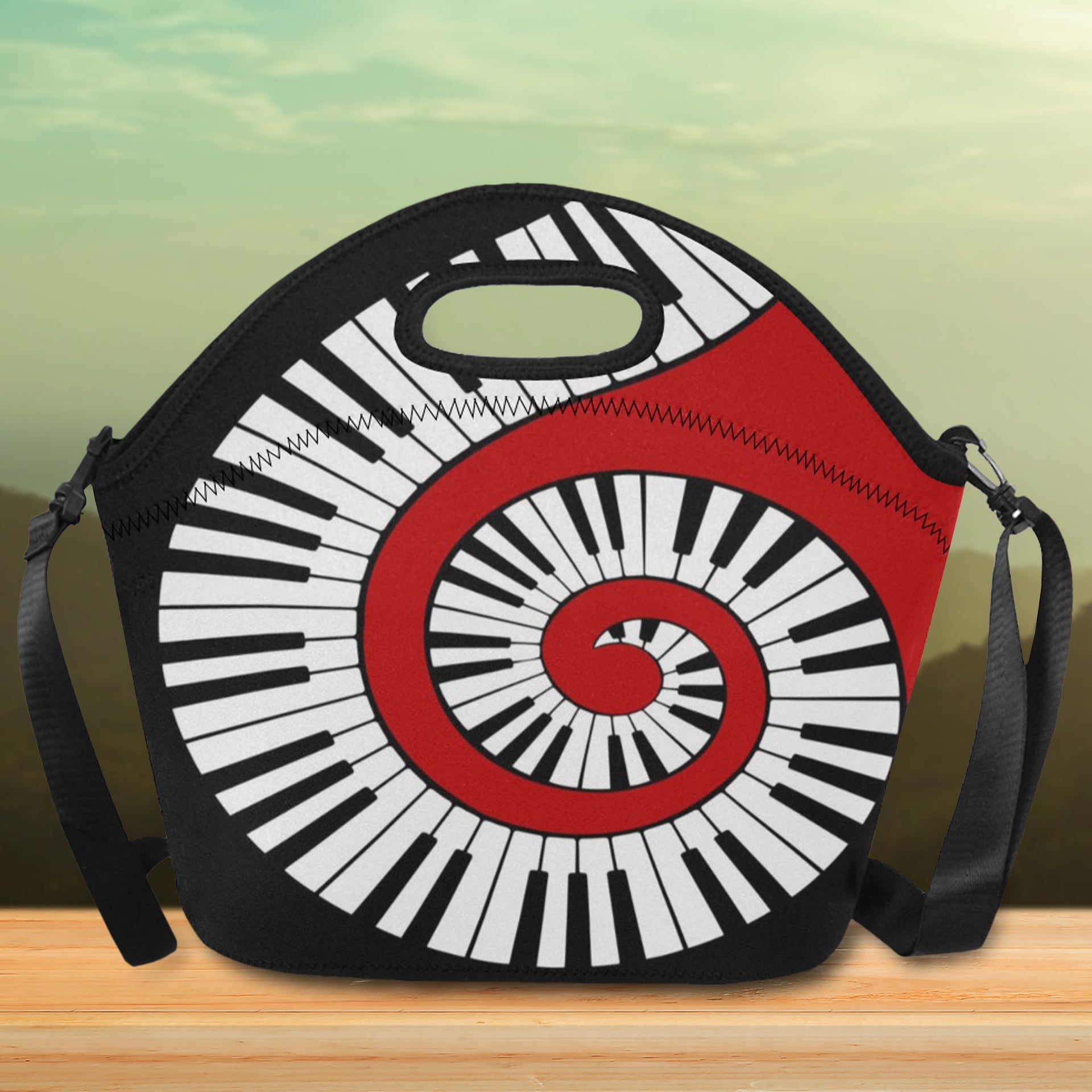 Piano Keys Twisted Neoprene Lunch Bag