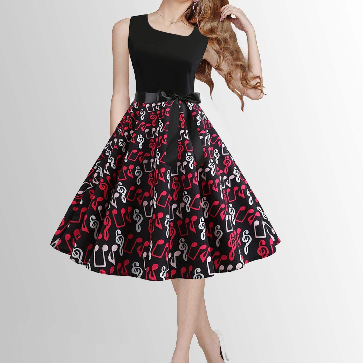 Vintage Music Black Bow Dress