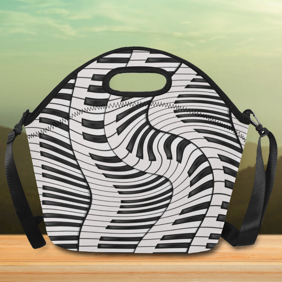 Piano Keys Curve Neoprene Lunch Bag