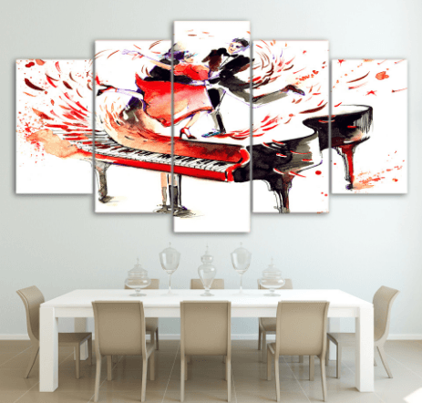 5 Pieces Piano With Dancers Canvas Art - SIZE 1 / WITHOUT FRAME - { shop_name }} - Review