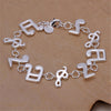 Silver Plated Musical Notes Bracelet - Artistic Pod