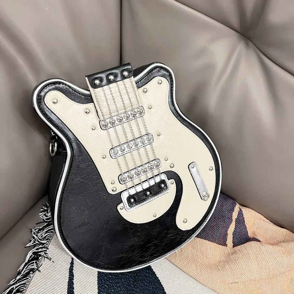 Guitar Shape Crossbody Shoulders Bag