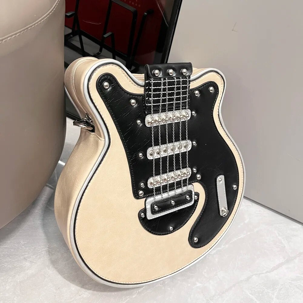 Guitar Shape Crossbody Shoulders Bag