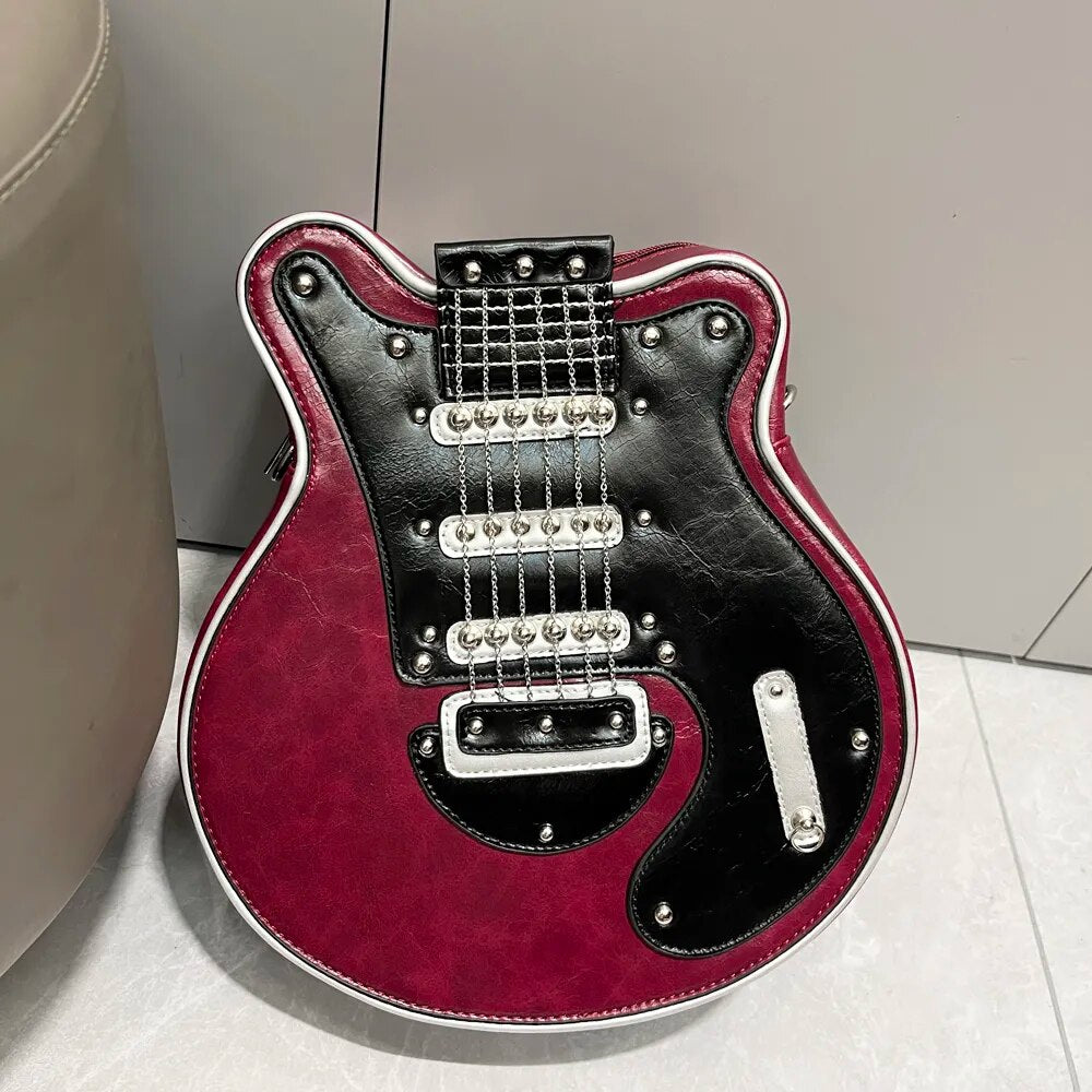 Guitar Shape Crossbody Shoulders Bag
