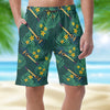 Guitar Floral Green Casual Shorts