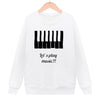 Unisex Pull Over Piano Keyboard Sweatshirt