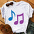 Huge Music Notes White T-shirt