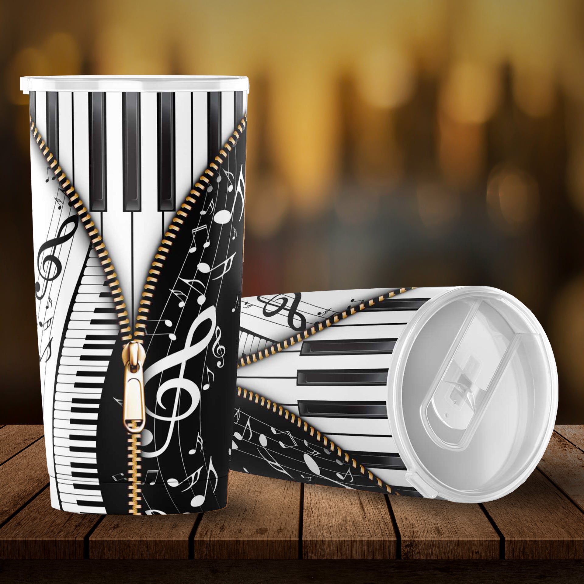 Piano Keys And Musical Notes Tumbler