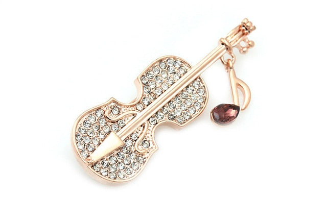 Music Note Violin Brooch