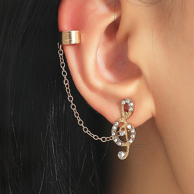 Music Clef Cuff & Stud Earrings