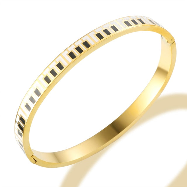 Silver/Gold Piano Keys Bangle