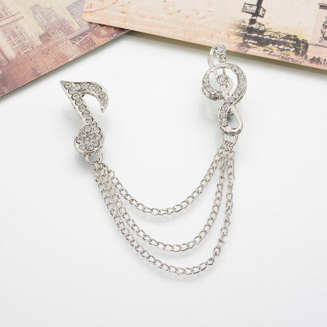 Free - Crystal Music Note Pin Brooch