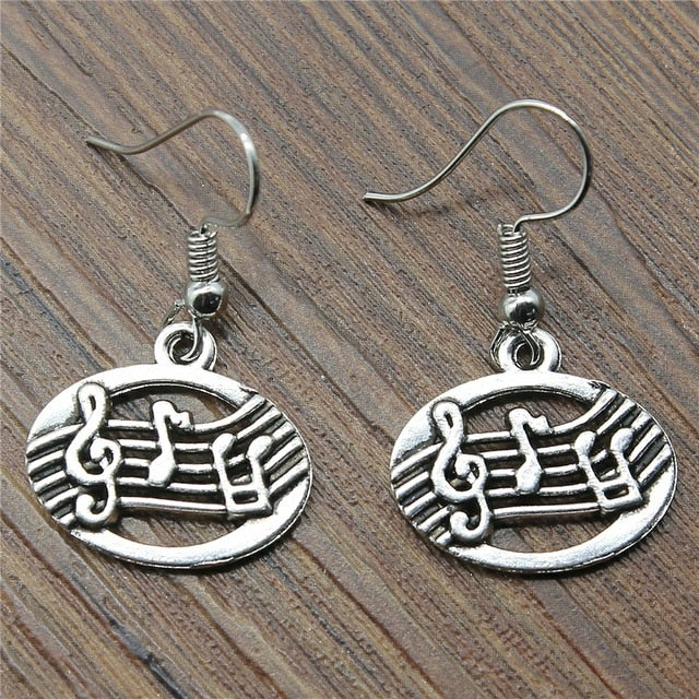 Free - Musical Note Charm Drop Earrings