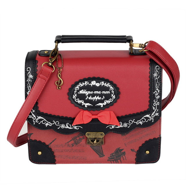 Musical Note Embroidery Shoulder Bag