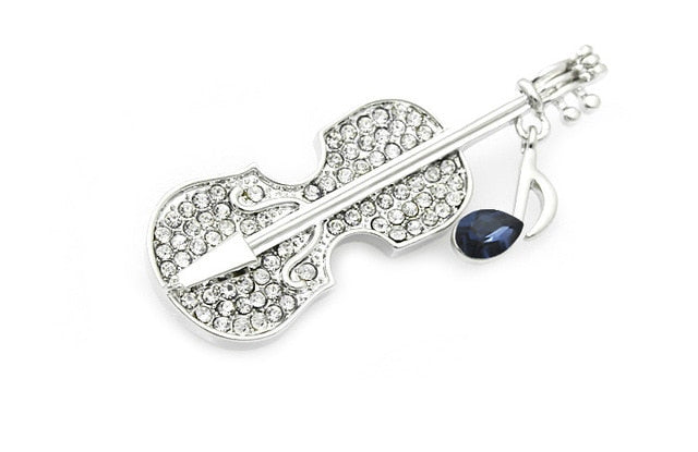 Music Note Violin Brooch